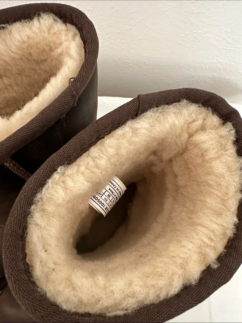 UGG Burnished Leather Shearling Short Boots